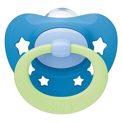 Nuk Signature Night Orthodontic Silicone Soother Светло синьо 18-36m, 1 Парче - синьо