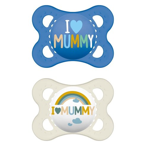 Mam I Love Mummy & Daddy 2-6m 2 Парчета, Код 115S - Синьо / Бяло