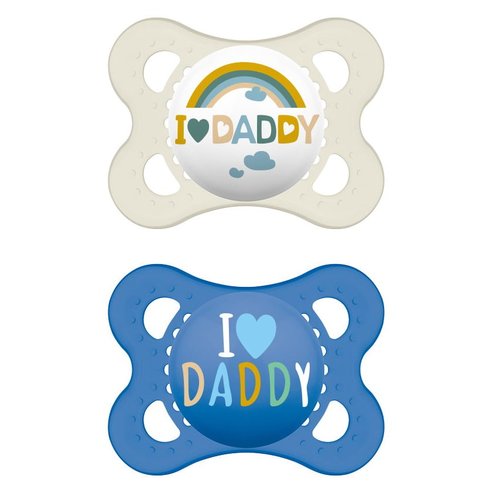 Mam I Love Mummy & Daddy 2-6m 2 Парчета, Код 115S - Бяло / Синьо