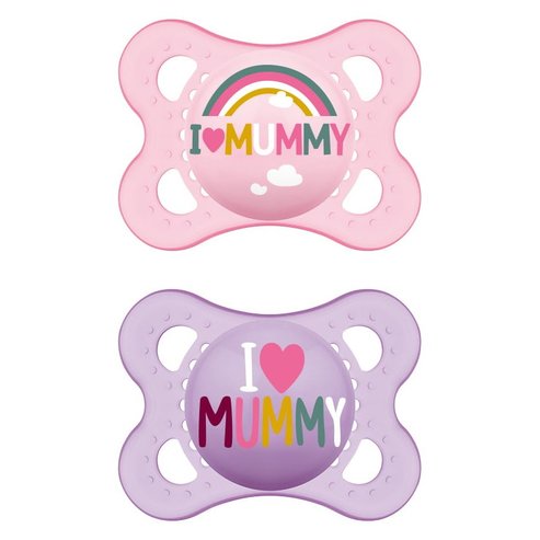 Mam I Love Mummy & Daddy 2-6m 2 Парчета, Код 115S - Розово / Лилаво