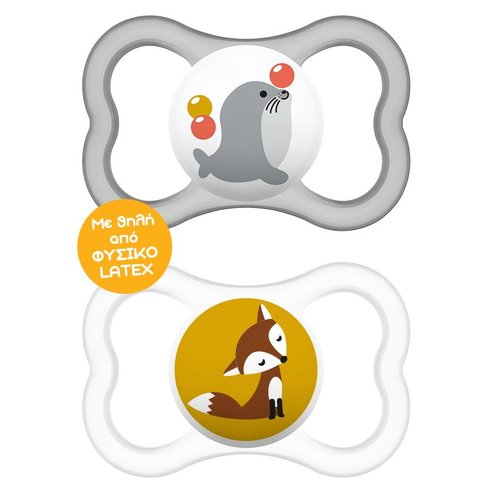 Mam Air Latex Soother 16m+ Код 276L 2 части - сиво / прозрачно 2