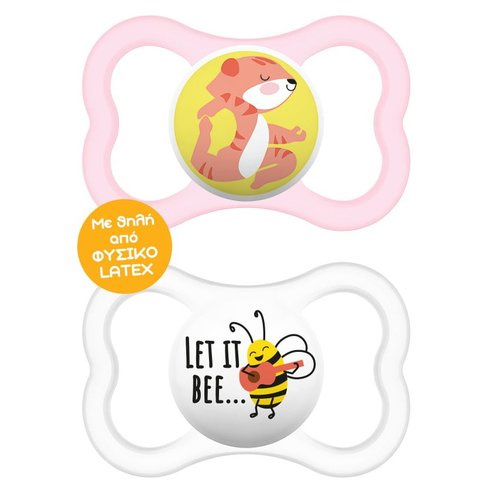 Mam Air Latex Soother 16m+ Код 276L 2 части - розови / прозрачни