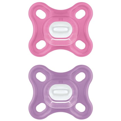 Mam Comfort Silicone Soother 0-2m 2 бр, Код 126S - Розово/лилаво