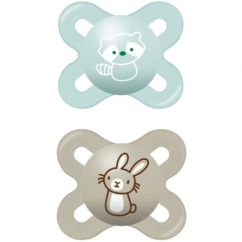 Mam Start Silicone Soother 0-2m 2 бр. Код 125S - Тюркоаз / Сиво