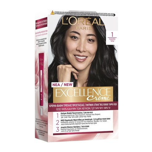 L\'oreal Paris Excellence Creme Боя за коса 1 брой - 1 черен