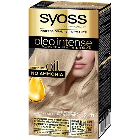 Syoss Oleo Intense Permanent Oil Hair Color Kit 1 бр - 9-11 Руса много лека Сандре