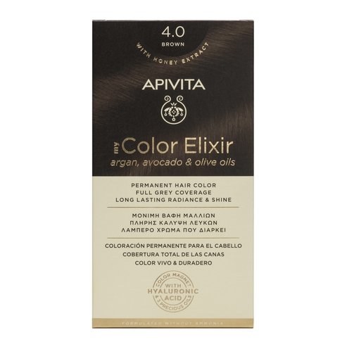 Apivita My Color Elixir Permanent Hair Color 1 Брой - 4.0 Natural Brown