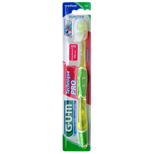 Gum Technique PRO Compact Medium Toothbrush Зелен 1 брой, Код 528