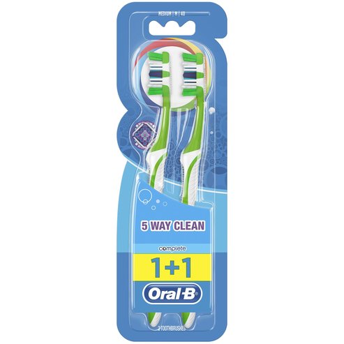 Oral-B Complete 5 Way Clean Medium Toothbrush 40mm Зелено 2 бр