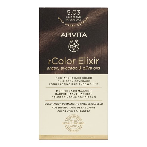 Apivita My Color Elixir Permanent Hair Color 1 Брой - 5.03 Светлокафяв натурален мед