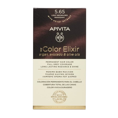 Apivita My Color Elixir Permanent Hair Color 1 Брой - 5,65 Кафяв Светло Червен Махагон