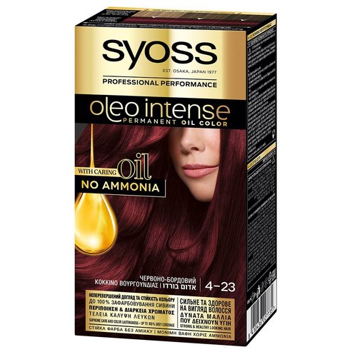 Syoss Oleo Intense Permanent Oil Hair Color Kit 1 бр - 4-23 Червен Бургундия