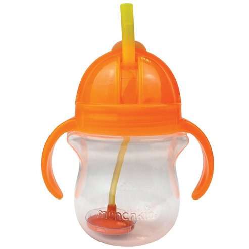 Munchkin Click Lock Tip & Sip Straw Cup 6m+, 207ml - портокал