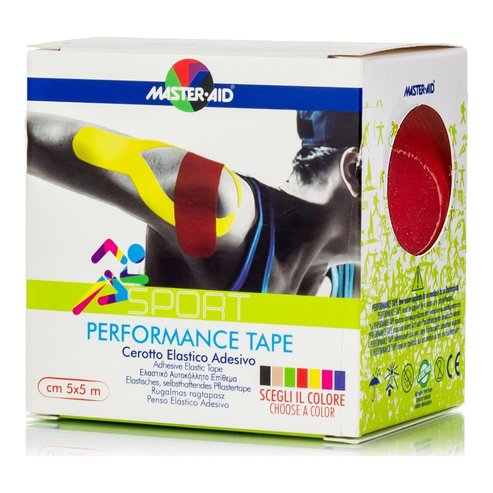 Master Aid Sport Performance Kinesio Adhesive Elastic Tape Червен 5mx5cm 1 бр
