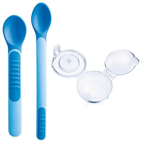 Mam Heat Sensitive Spoons & Cover 6m+, 2 части, код 513 - син