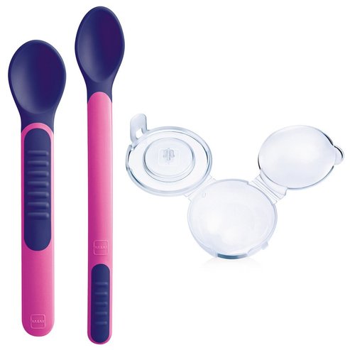 Mam Heat Sensitive Spoons & Cover 6m+, 2 броя, Код 513 - Розови