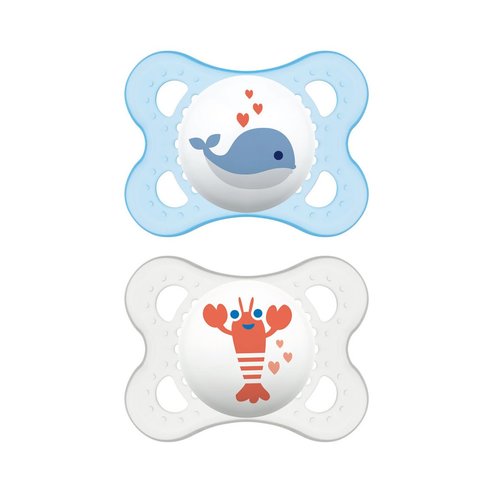 Mam Original Silicone Soother 2-6m 2 Парчета, Код 100S - Син / Прозрачен