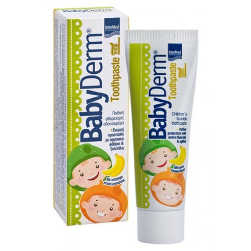 Intermed BabyDerm Toothpaste Детска флуоридна паста за зъби с аромат на банан 50ml