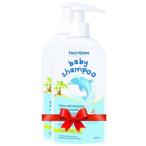 Frezyderm Комплект Baby Shampoo Бебешки шампоан с естери от лайка, бадем и пшенични протеини 2x300ml