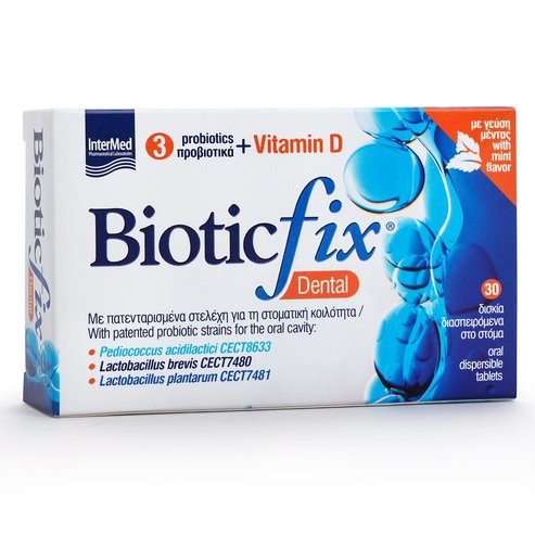 Intermed Biotic Fix Dental Хранителна добавка с пробиотици 30 Oral Disp.Tabs