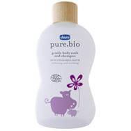 Chicco Pure Bio, Нежен душ гел - Шампоан 200 мл почиства и успокоява