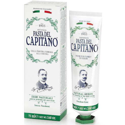Pasta Del Capitano Natural Herbs Toothpaste Паста за зъби с успокояващи свойства, бори се с раздразненията 75ml