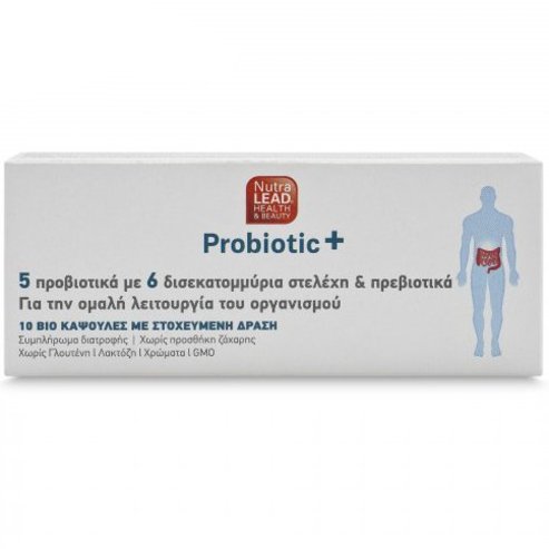 Nutralead Probiotic+ За нормално функциониране на организма и възстановяване на чревната флора, 10 капс.