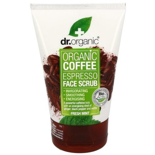 Dr Organic Coffee Espresso Face Scrub with Fresh Mint 125ml