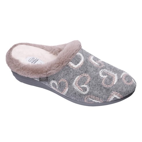Scholl Shoes Creamy Grey Multi Дамски анатомични чехли в сив цвят с дизайн 1 чифт