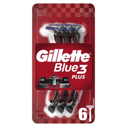 Gillette Blue3 Plus Red Disposable Razors 6 бр