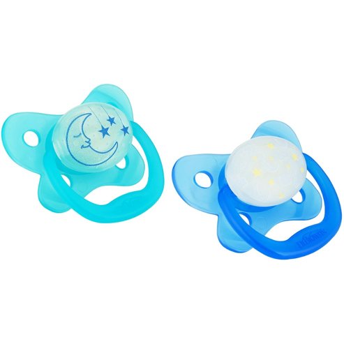 Dr Brown’s Pacifiers Night Time Glows in the Dark 6-12m Силиконови залъгалки сини 2 броя