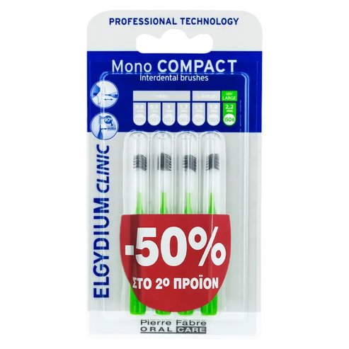 Elgydium Promo Clinic Mono Compact Interdental Brushes 1.1mm 2x4 Парчета на специална цена