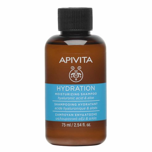 Apivita Hydration Moisturizing Shampoo with Hyaluronic Acid & Aloe Travel Size 75ml