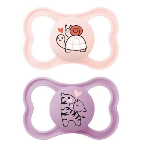 Mam Supreme Silicone Soother 6-16m Код 245S 2 части - розово/лилаво