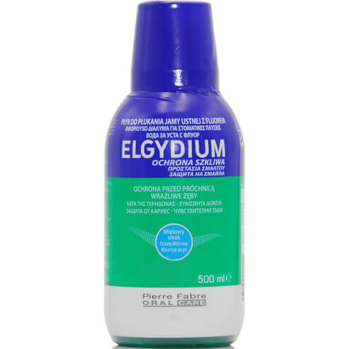 Elgydium Fluoride Mouthwash Вода за уста при чувствителни зъби с вкус на мента 500ml 