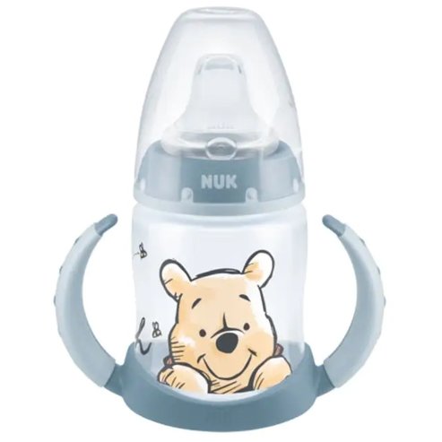 Nuk Disney Winnie the Pooh 6-18m First Choice Learner Bottle 150ml - Светло синьо