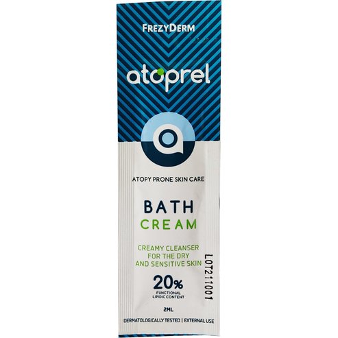 Frezyderm Проба Atoprel Bath Cream Кремообразен почистващ препарат за суха и чувствителна кожа 2мл