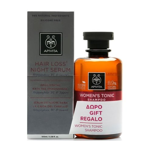 Apivita Промо комплект Hair Loss Night Serum 150ml & Подарък Women\'s Tonic Shampoo 250ml