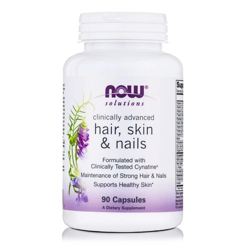 Now Foods Hair, Skin & Nails Хранителна добавка за усъвършенствана форма на разтворен и бионаличен кератин 90caps