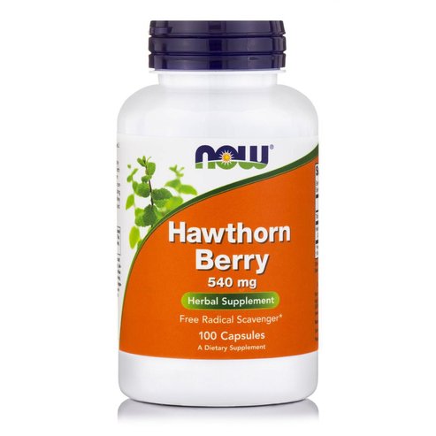 Now Foods Hawthorn Berry 540mg Хранителна добавка с вазодилатиращо действие и стимулиране на кръвоносните съдове 100 Caps