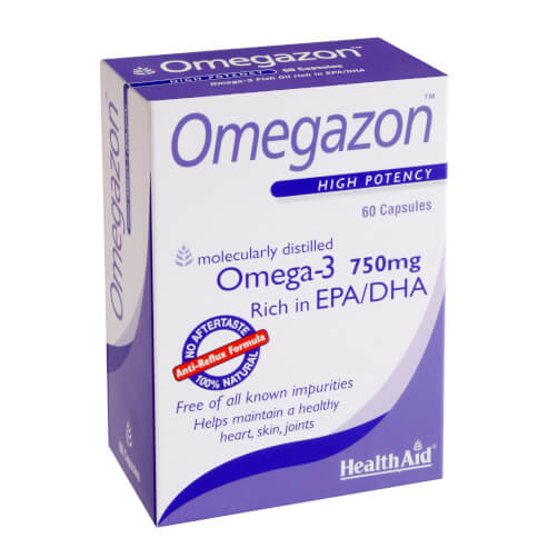 Health Aid Omegazon 750Mg -Blister Норвежко Рибено Масло  Двойна молекулярна дестилация 60 капсули