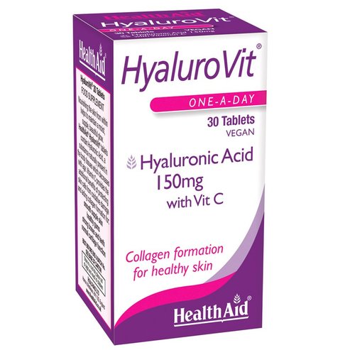 Health Aid Hyalurovit 150mgзапазва еластичността предотвратяване образуването на бръчки с хилуронова киселина 30 таблетки