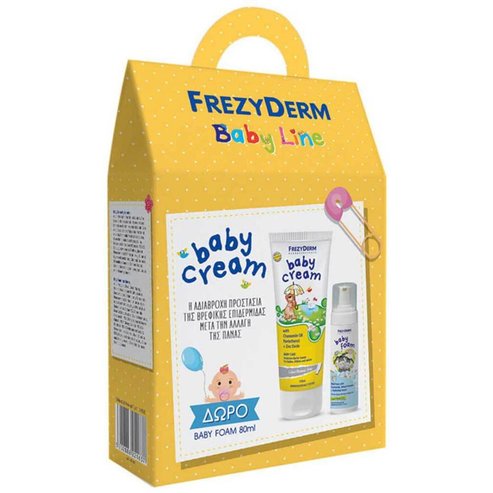 Frezyderm Set Baby Cream Απαλή Προστατευτική Κρέμα για την Αλλαγή της Πάνας 175ml & Δώρο Baby Foam Απαλός Αφρός Καθαρισμού 80ml