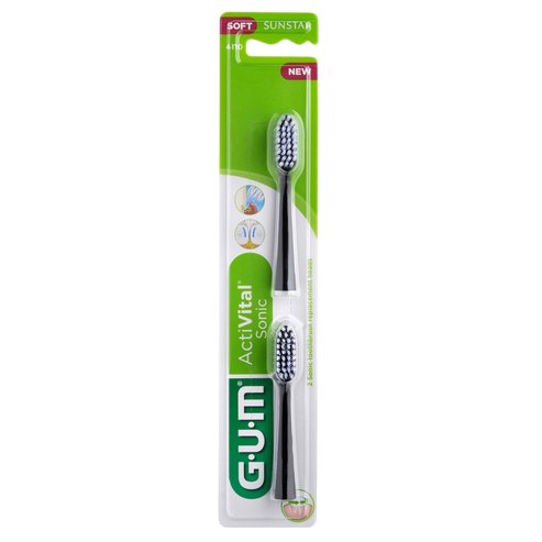 Gum Activital Sonic Soft 4110 Black Резервни глави 2 броя