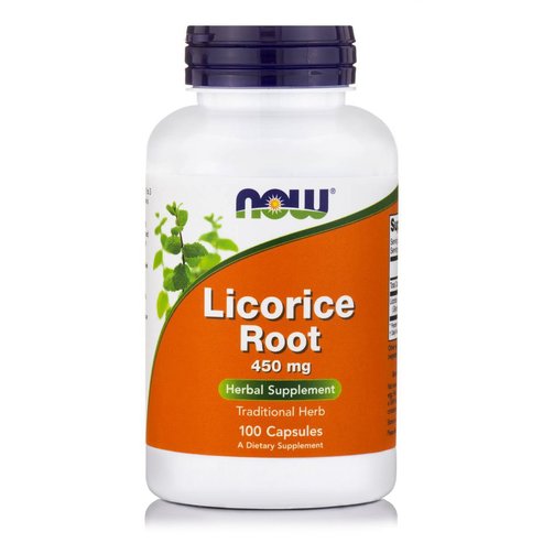 Now Foods Licorice Root 450mg Хранителна добавка от женско биле с антибактериални и антивирусни свойства 100 Caps