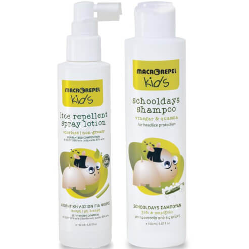 Macrovita PROMO PACK Macrorepel Kids Lice Repellent Spray 150ml &GIFT Scholldays Shampoo 150ml