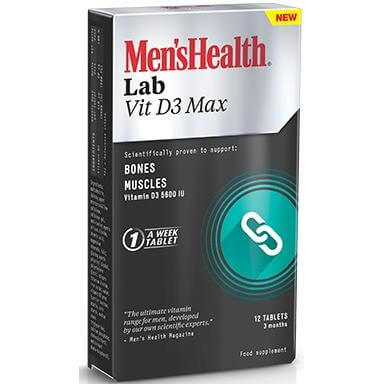 Men\'s Health Lab Vit D3 Max За поддържане на здравето на костите и мускулите 12 Caps