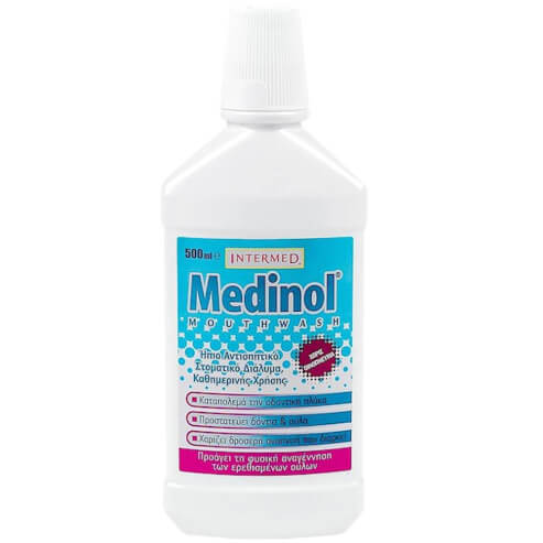 Intermed Medinol Вода за уста Мек антисептик, флуорид, вода за уста Ежедневна употреба 500ml