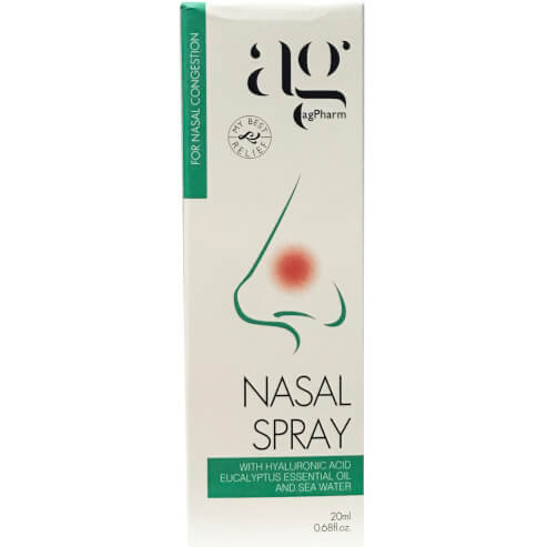 Agpharm Nasal Spray With Hyaluronic Acid, Eucalyptus Essential Oil & Sea Water Спрей за нос за възрастни 20ml