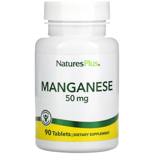Natures Plus Manganese 50 mg Хранителна добавка с манганов хелат с антиоксидантни свойства 90tabs